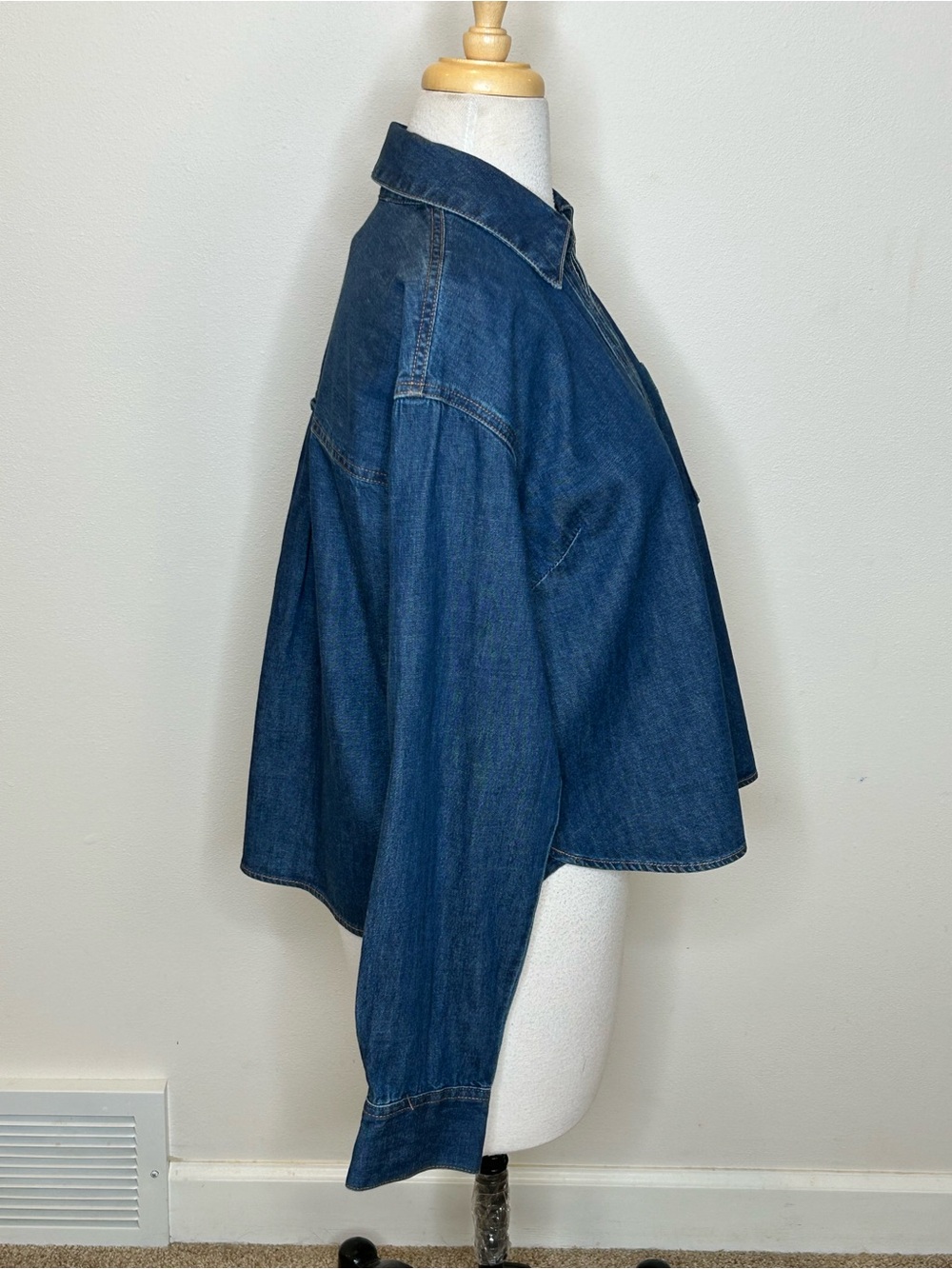 Veronica Beard Khai Popover Denim Shirt Top Women's Size 4 Luxury - Picture 4 of 13